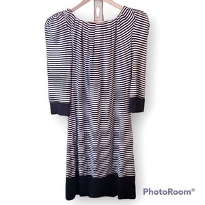 Ted Baker Black White Striped Long Ribbon Tie in Back Mini Dress